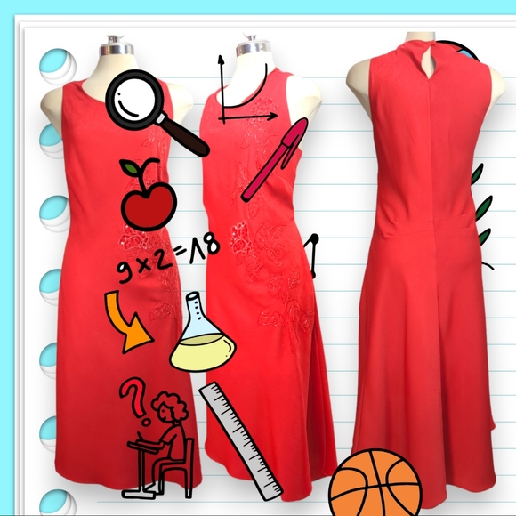 IVAN J MODA Gorgeous Red Embellished Dress Size L - Picture 4 of 16